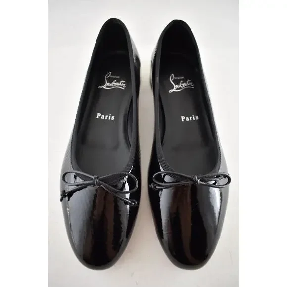 Christian Louboutin Sweetie Jane Flat Black Patent Leather Ballet Ballerina 42 - Picture 6 of 14
